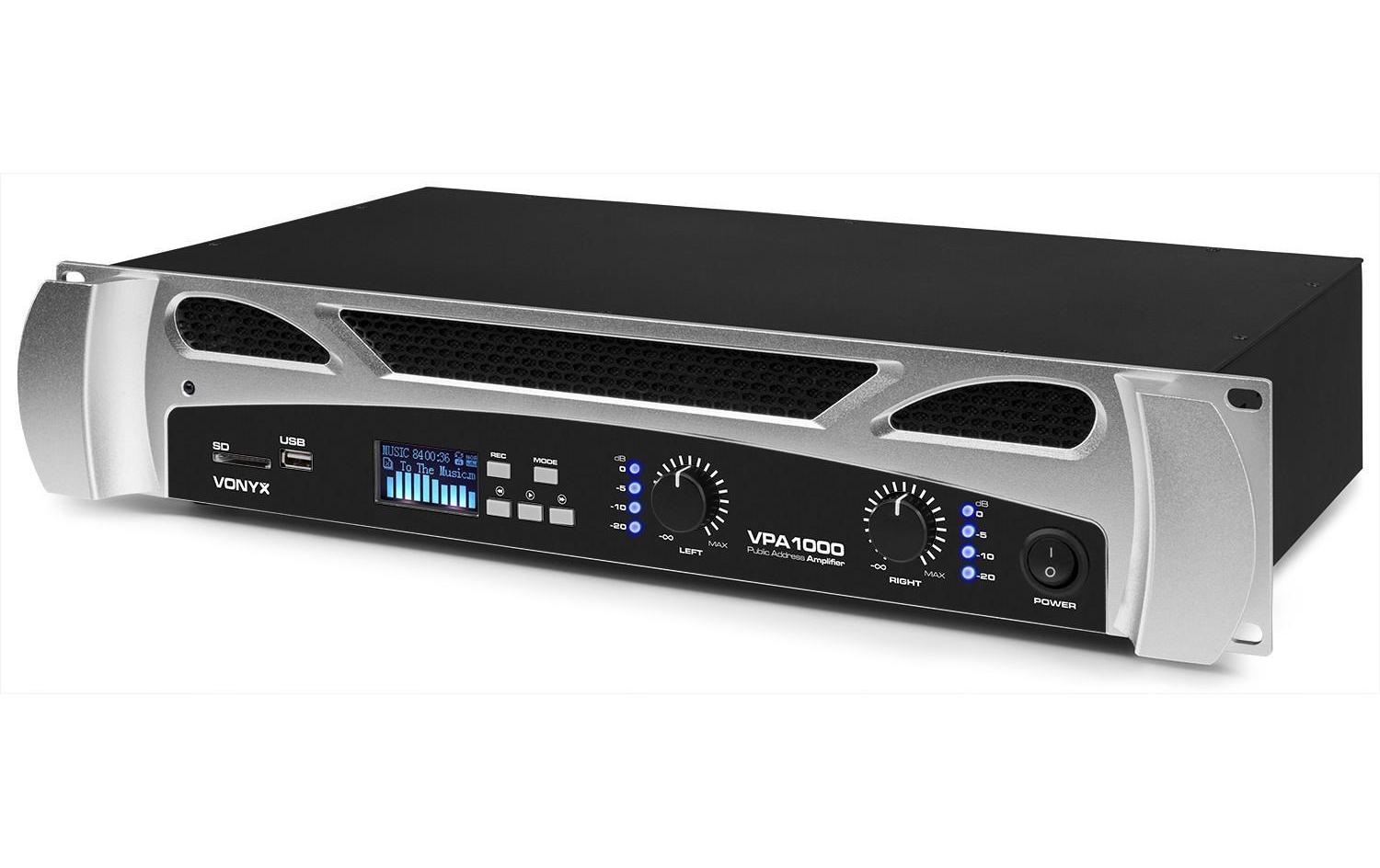 Endstufe VPA1000<br>PA-Endstufe mit 2x 500 W MP3, BT, USB