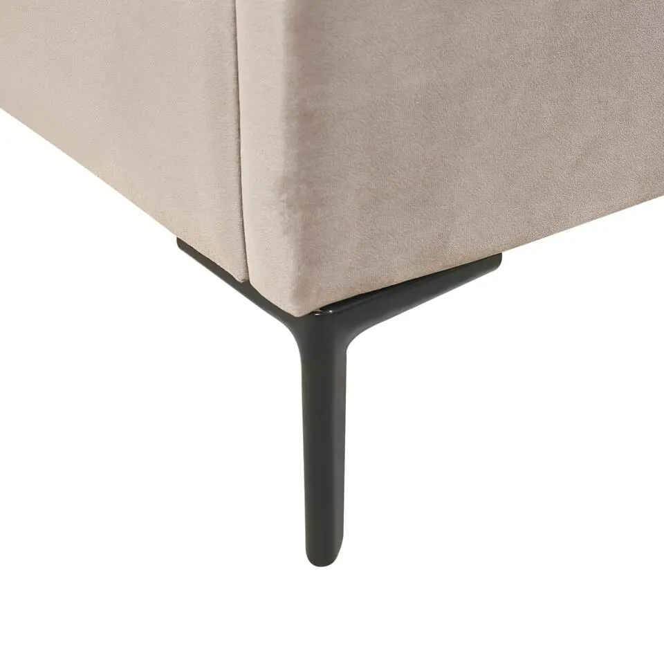 SEZANNE - Bed met opbergruimte - Taupe - 180 x 200 cm - Fluweel