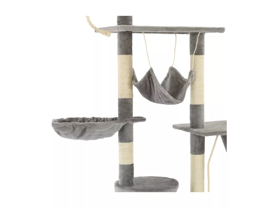 Arbre à chat avec griffoirs en sisal 230-250 cm Gris