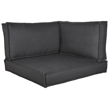 Hoekset palletkussen Baya zwart - set van 3
