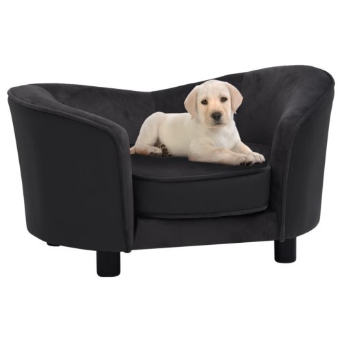 Sofá para cães Vidaxl com estofamento grosso e preto