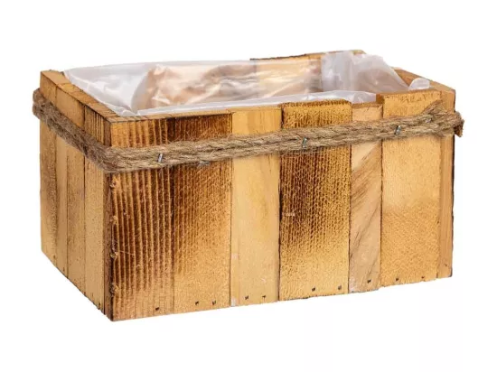 Panier rectangulaire en bois 17x11x9h cm