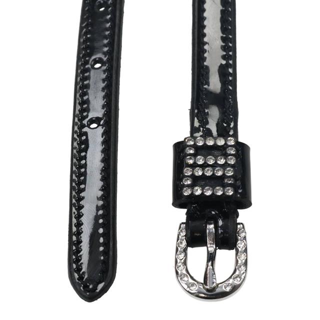Sporenriemen Epplejeck Double Diamonds Lak Zwart strass