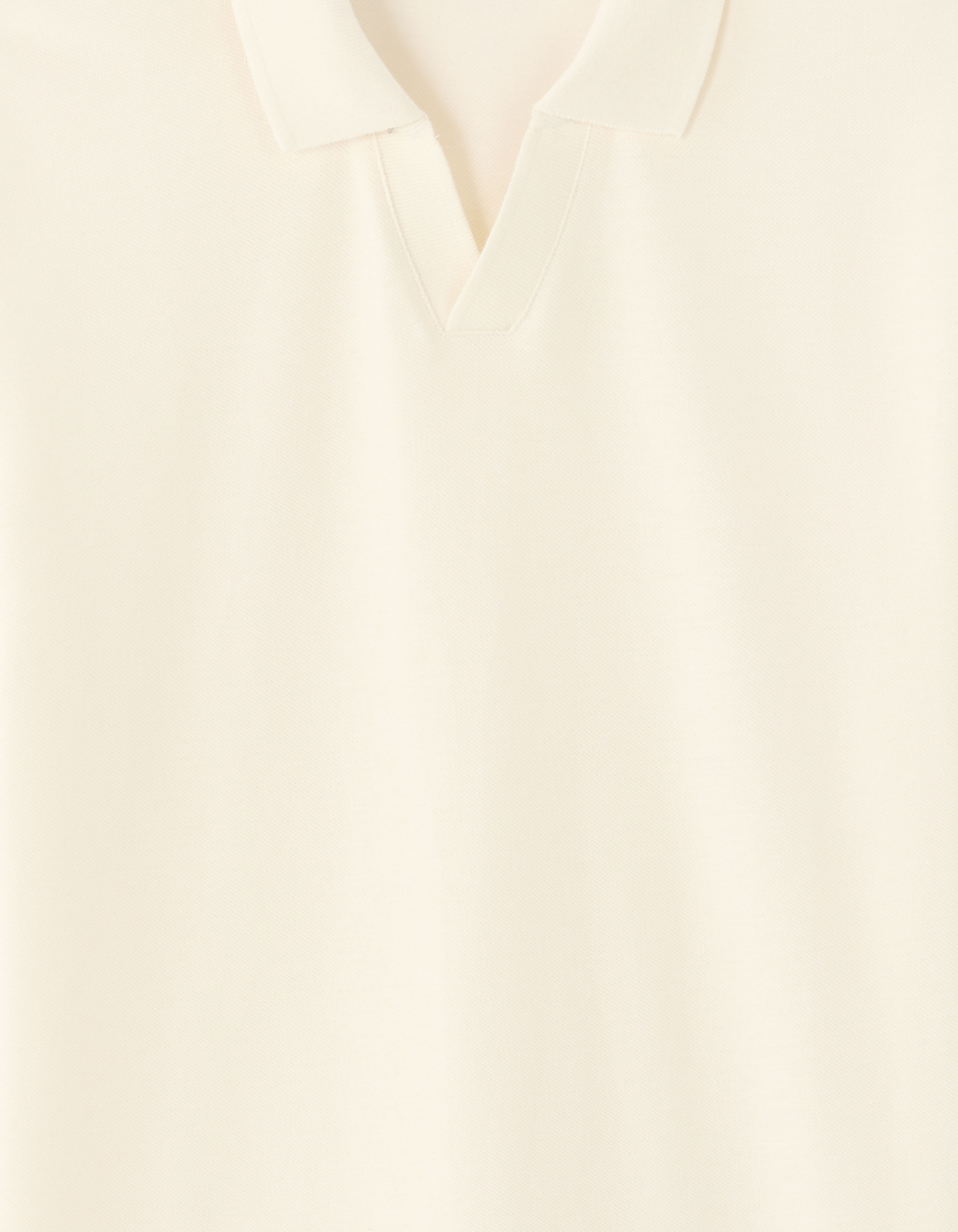 Polo piqué regular col requin - blanc