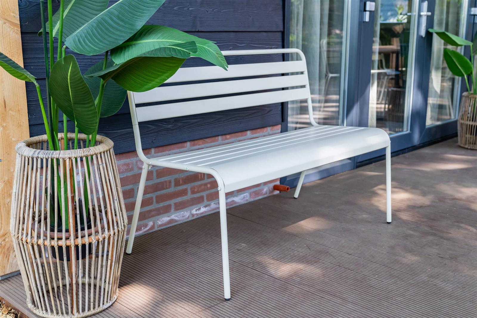 Metalen tuinbank Max 120 cm ivoor