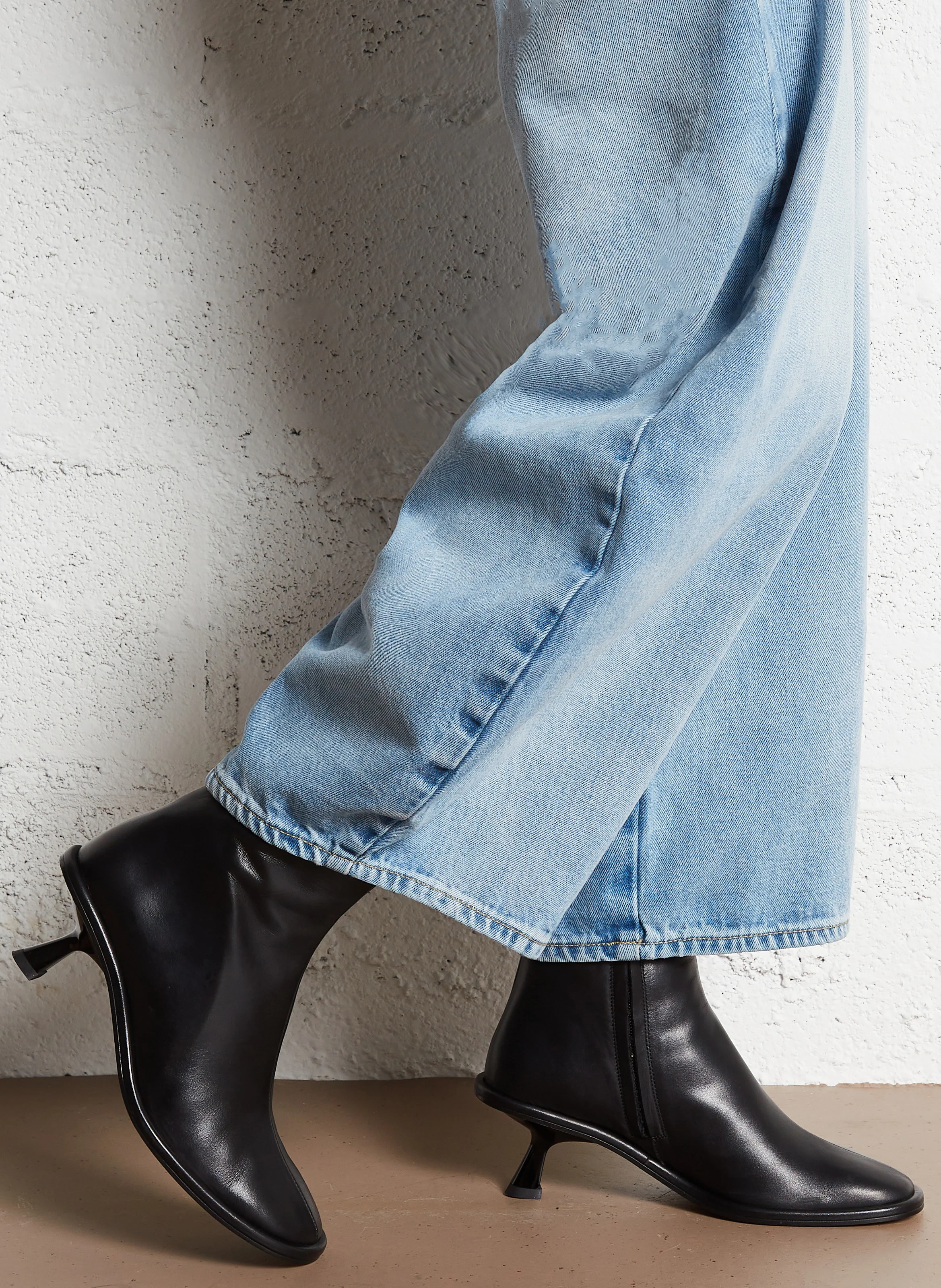MEYER - Bottines à talons en cuir| Noir