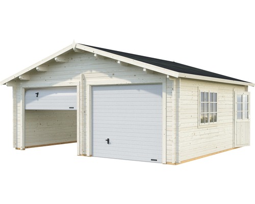 Dubbele garage Palmako Roger, 28,4 m², met sectionaaldeuren 575 x 510 cm, dompelgegrond