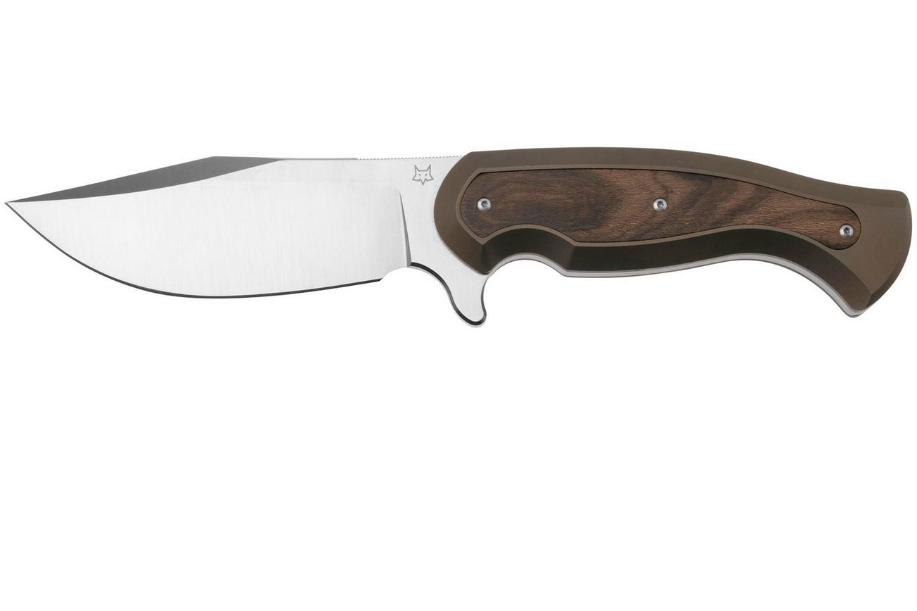 Fox Knives Eastwood Tiger 2022 Edition FX-106-TIZW Elmax Satin, Bronze Oxidation Titanium Ziricote Inlay, vaststaand mes