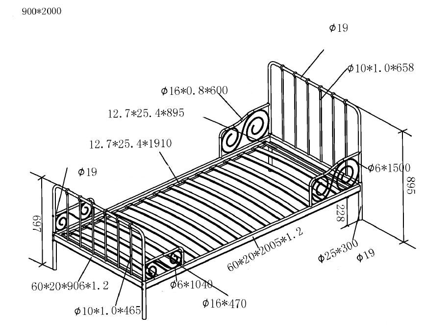LUCEVI - Alice Bed 90x200cm - Wit