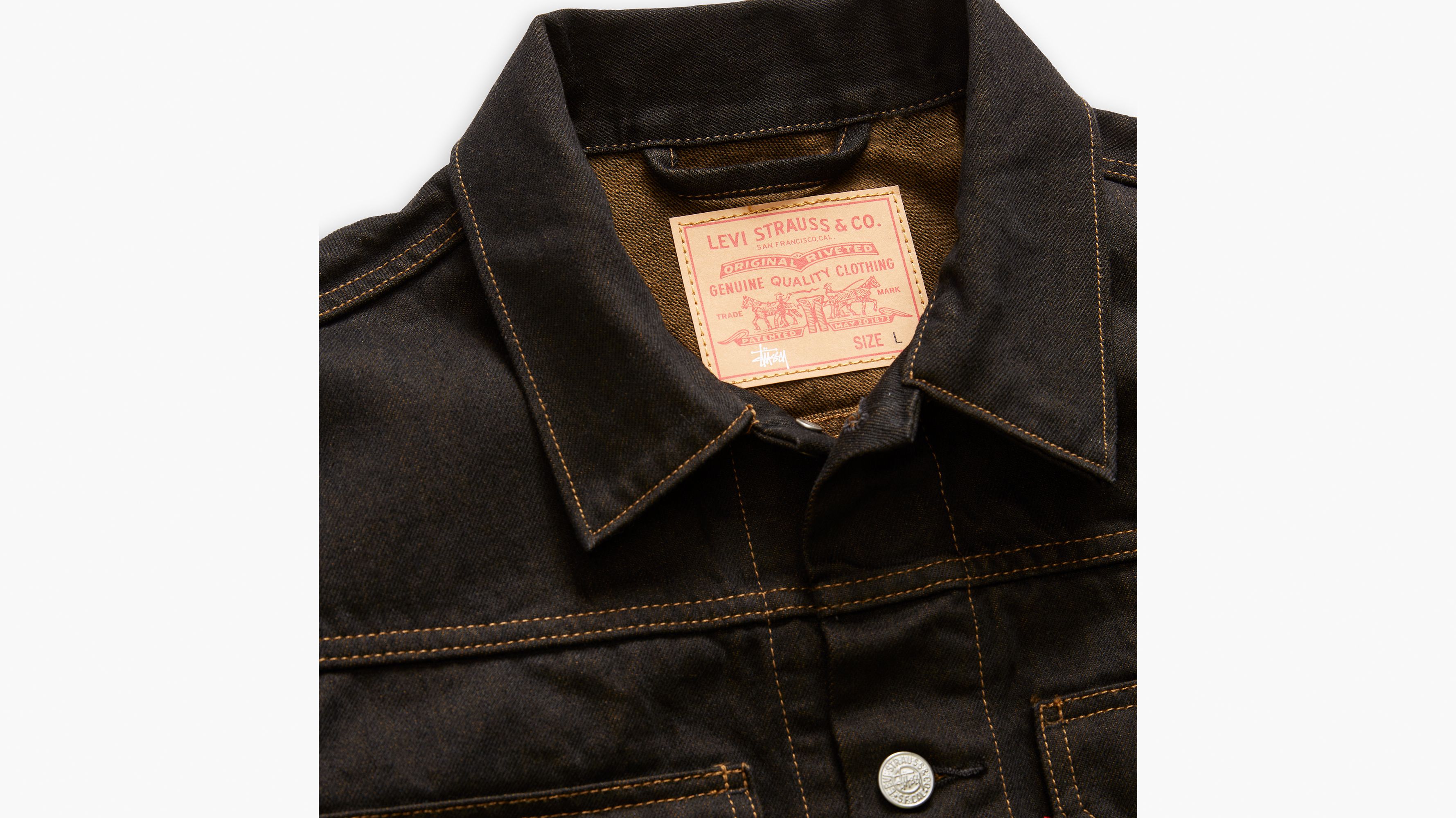 Veste Trucker Crispy Rinse Stüssy & Levi's® - Black/Brown - Noir