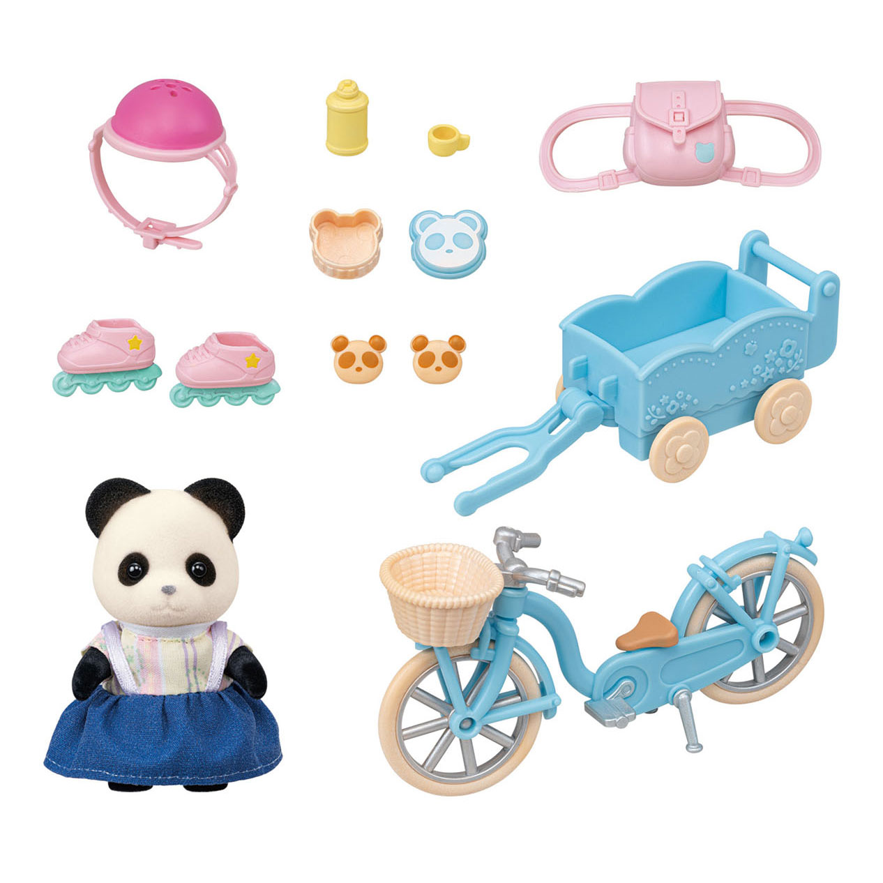 Sylvanian Families 5652 Fiets- en Skate Set Panda Meisje