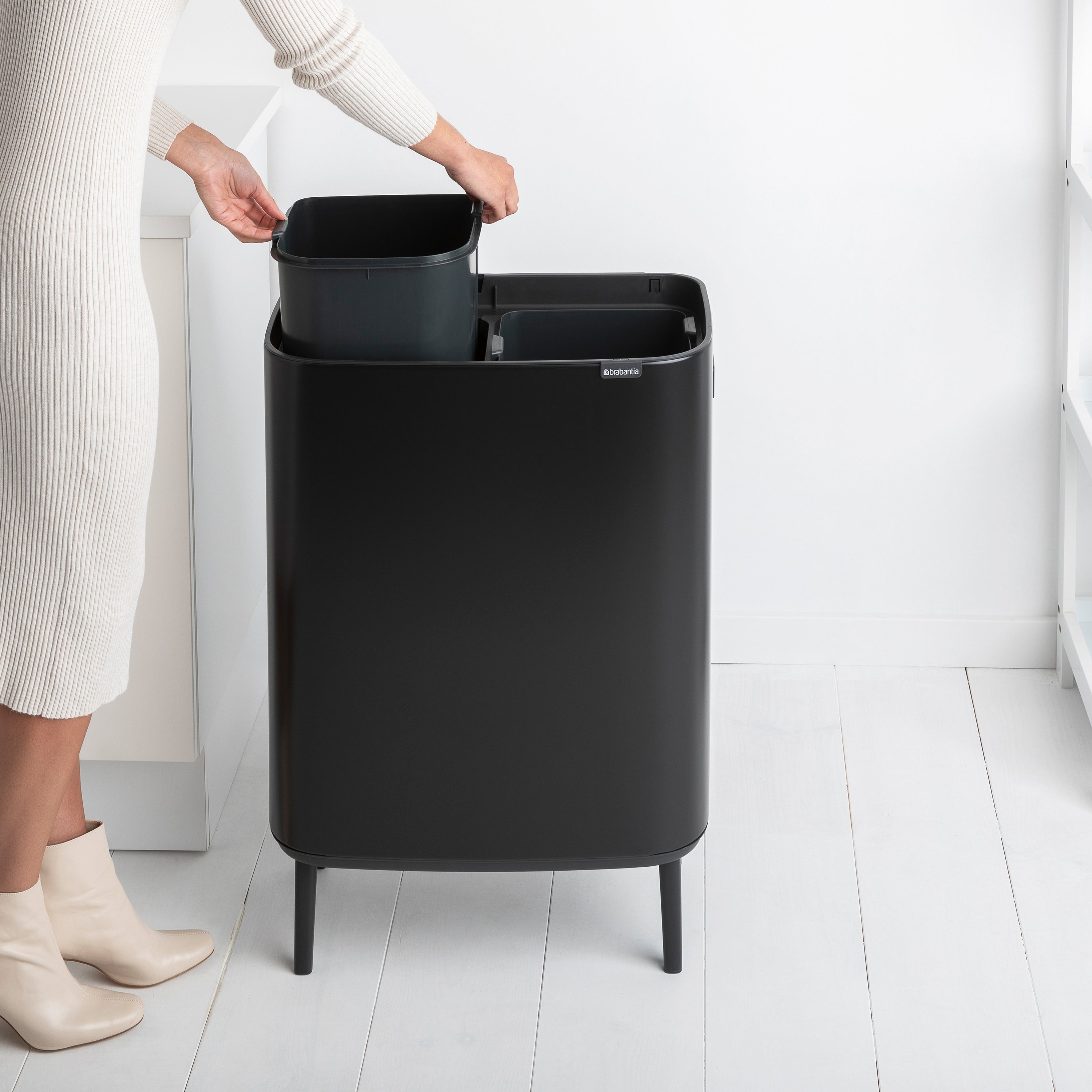 Brabantia Bo Touch Bin Hi Afvalemmer 2 x 30 L - Zwart