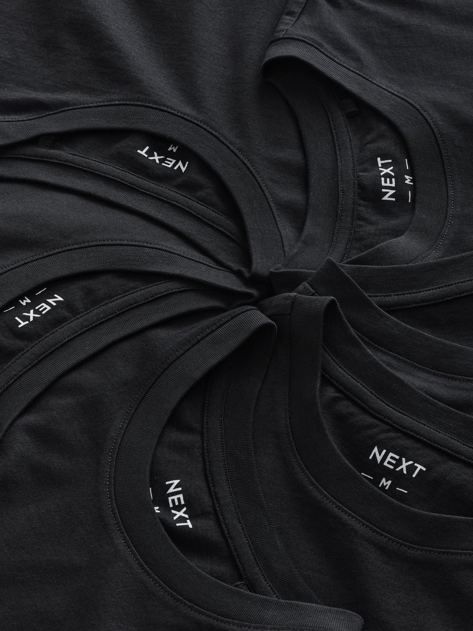 Zwart - Normale Pasvorm - Essential katoenen T-shirts verpakking van 6