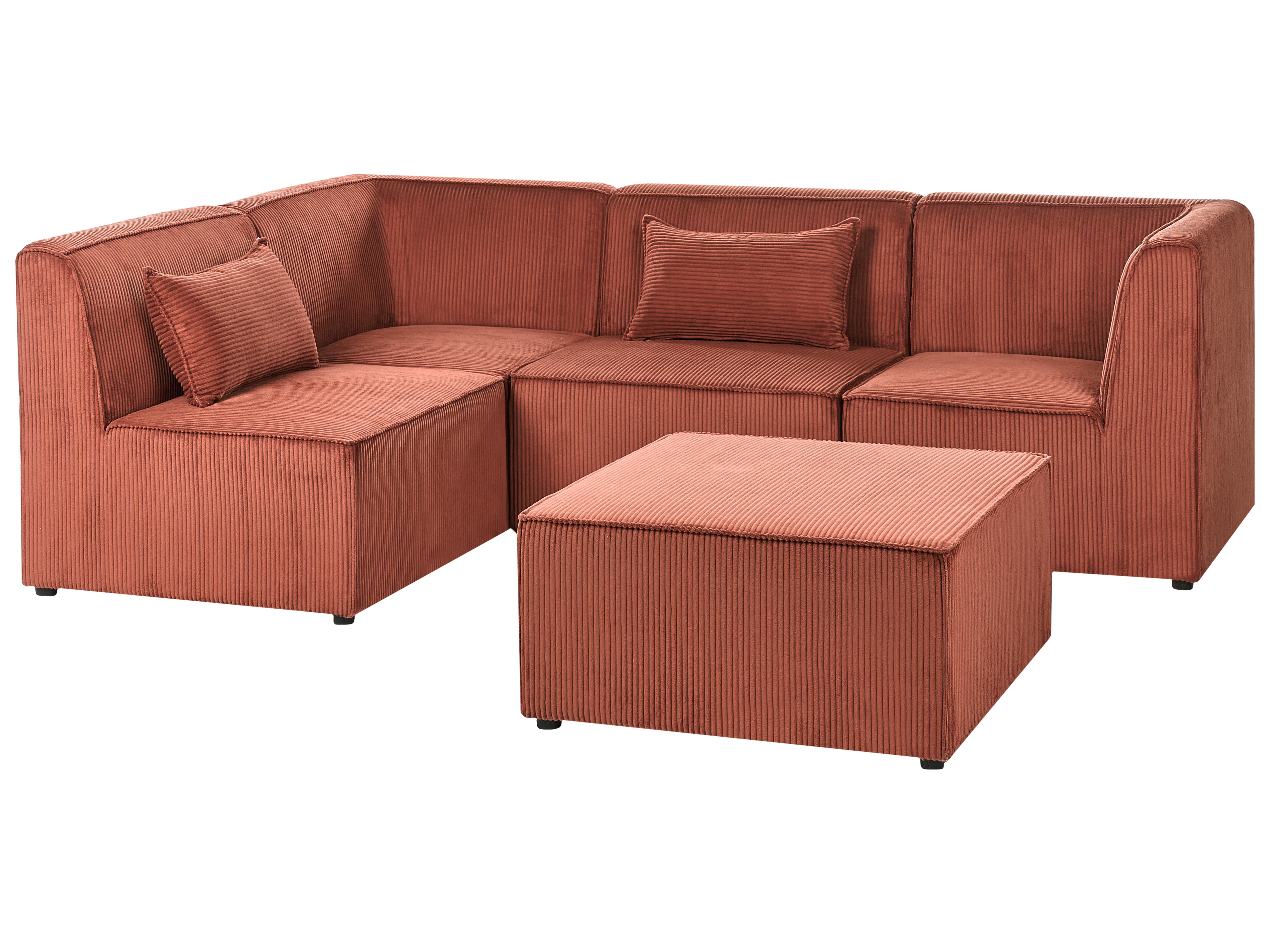 Modulaire hoekbank 4-zits LEMVIG Corduroy Goudbruin rechtszijdig