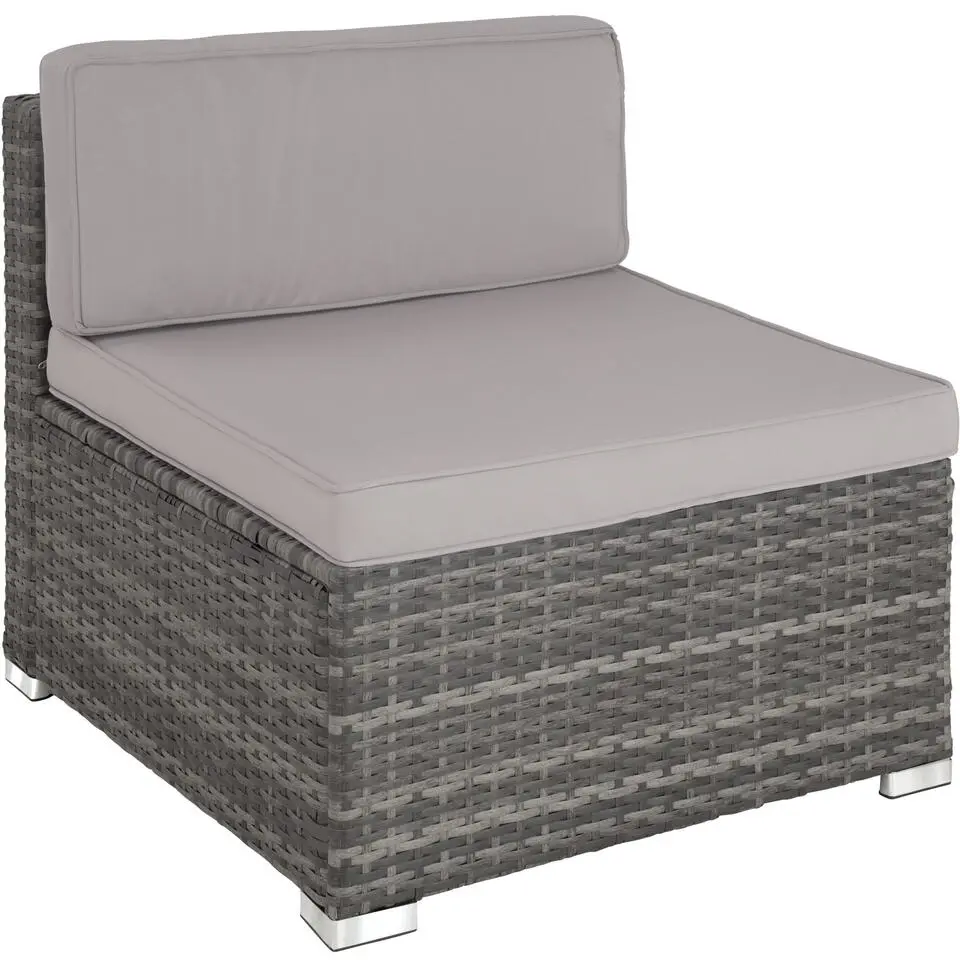 tectake - Loungeset Pisa met opbergbox kussens - wicker - grijs