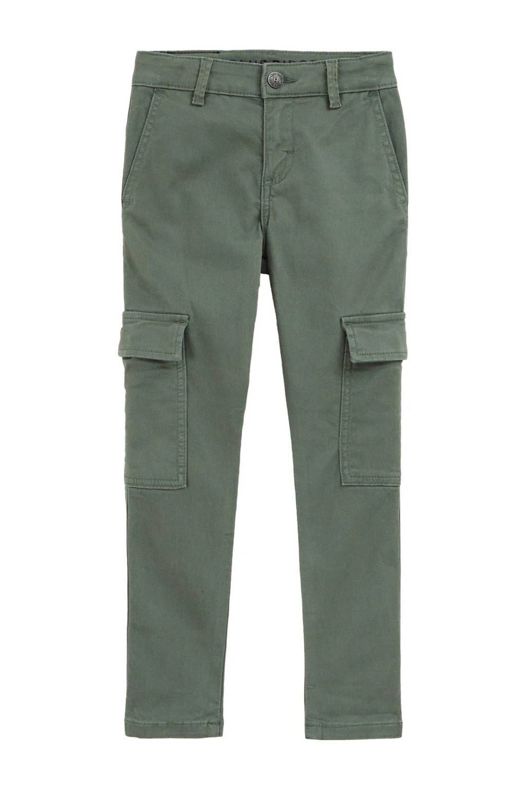 WE Fashion slim fit cargobroek olijfgroen