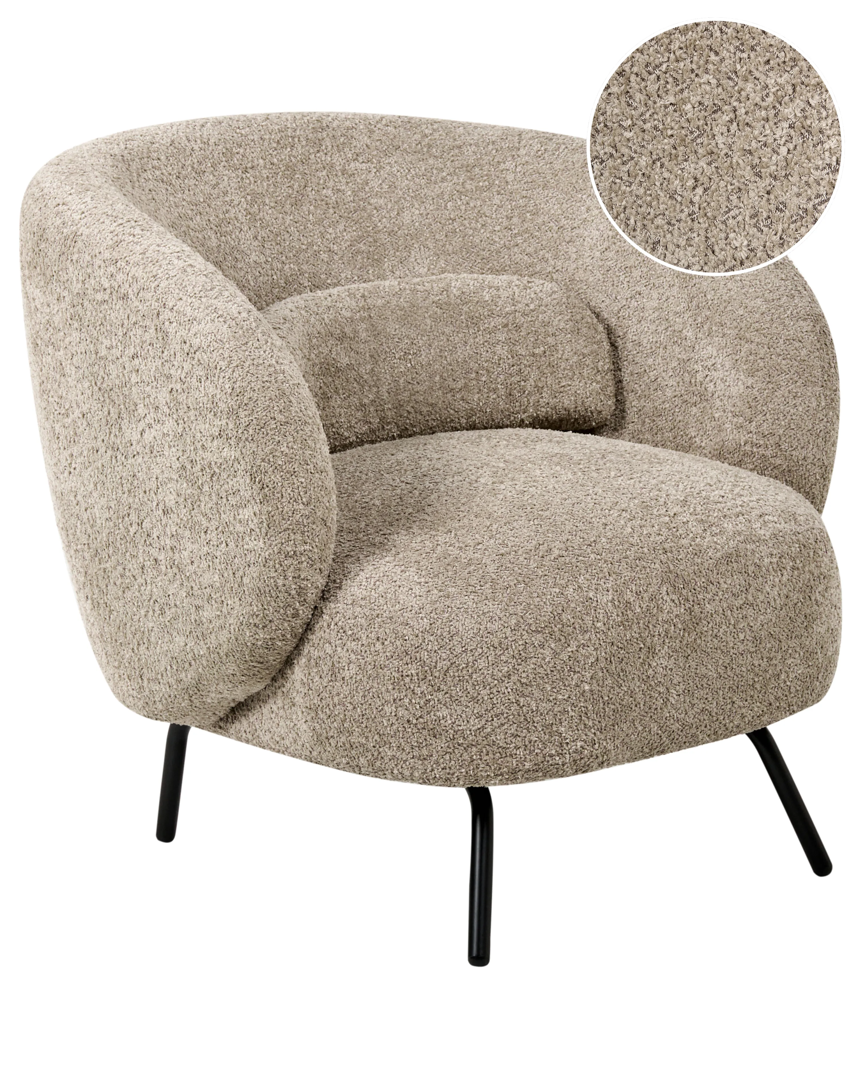 Fauteuil MAKELA Bouclé Taupe