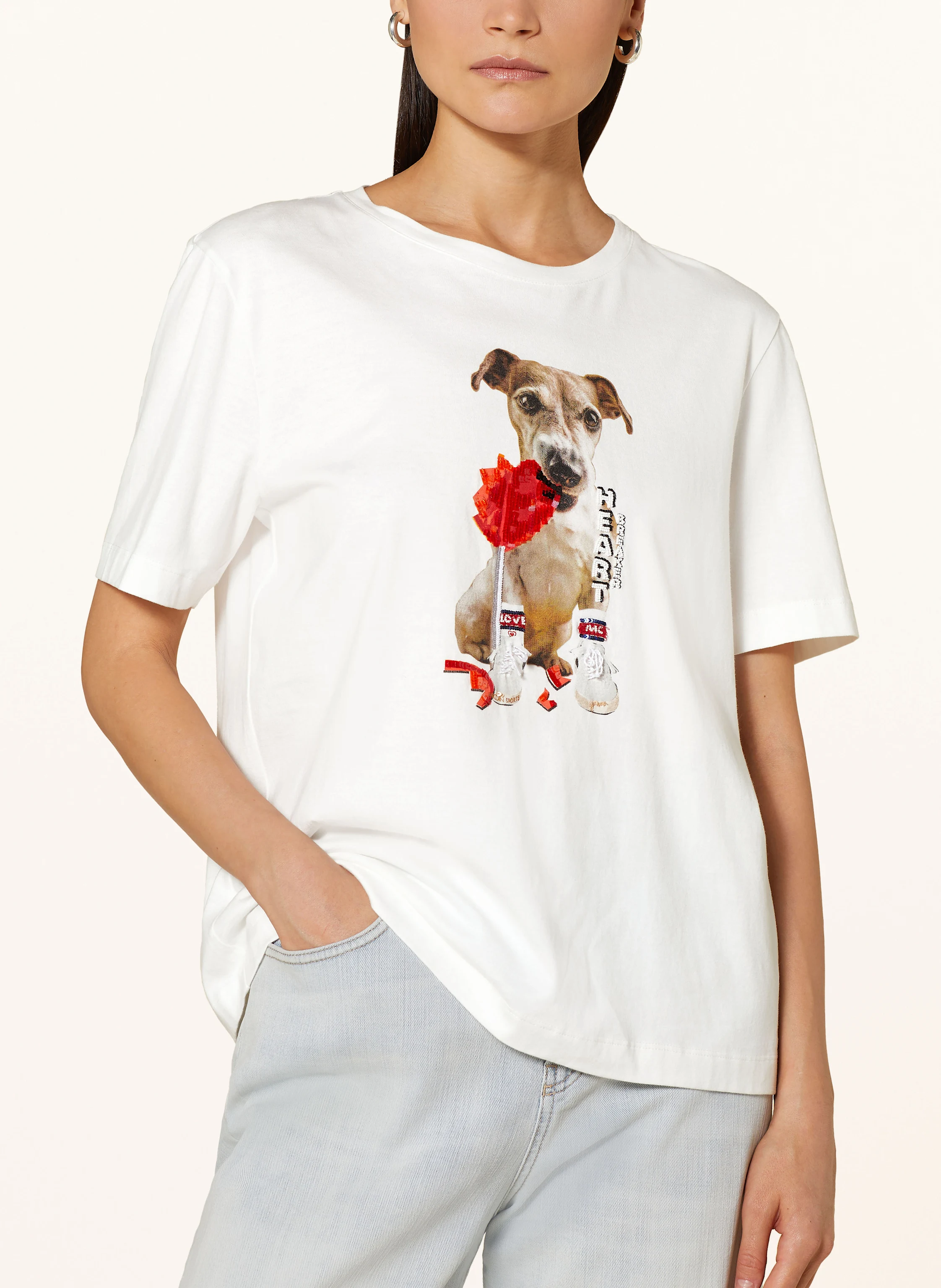 MARC CAIN T-Shirt mit Pailletten