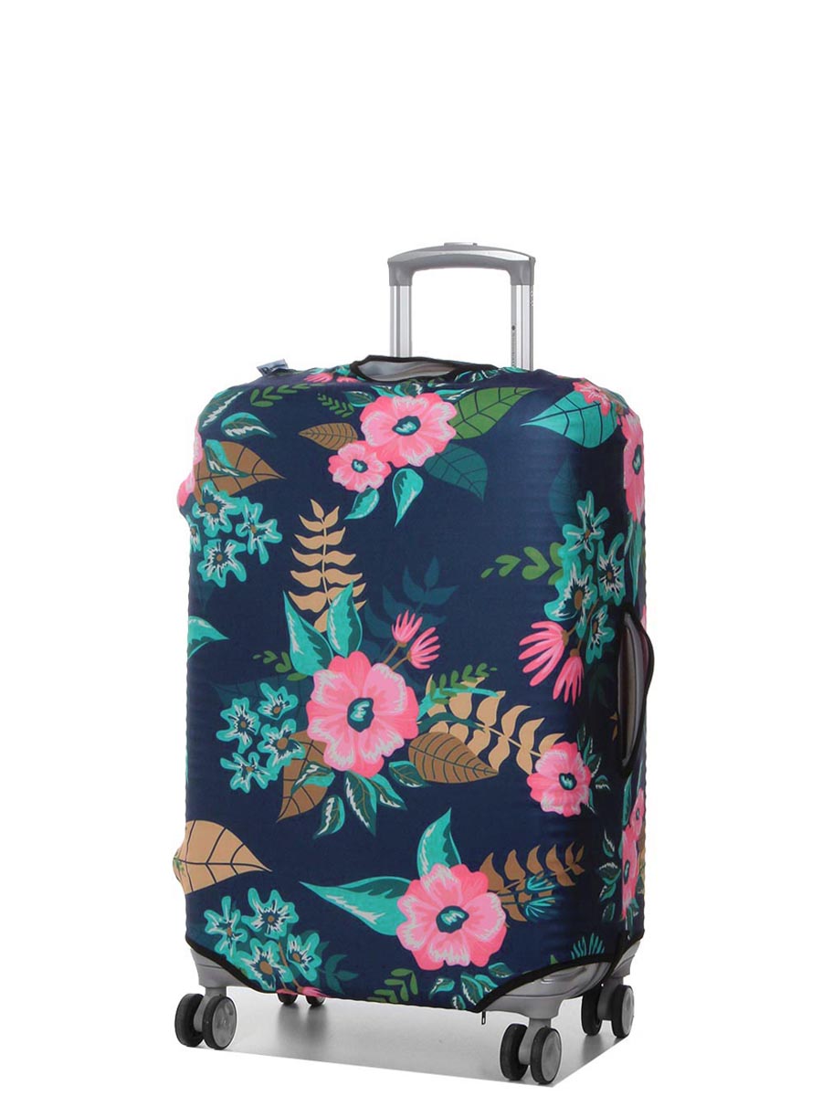 Housse de valise Periea Dark Blue with Flowers M