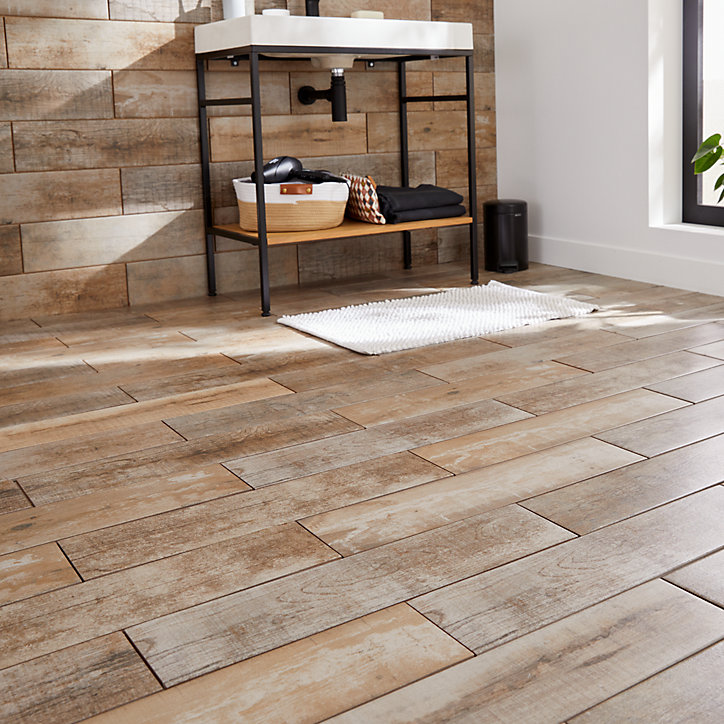 Carrelage sol et mur grès cérame aspect bois naturel 15 x 60 cm + Ep 8 mm Julyo 2 Colli