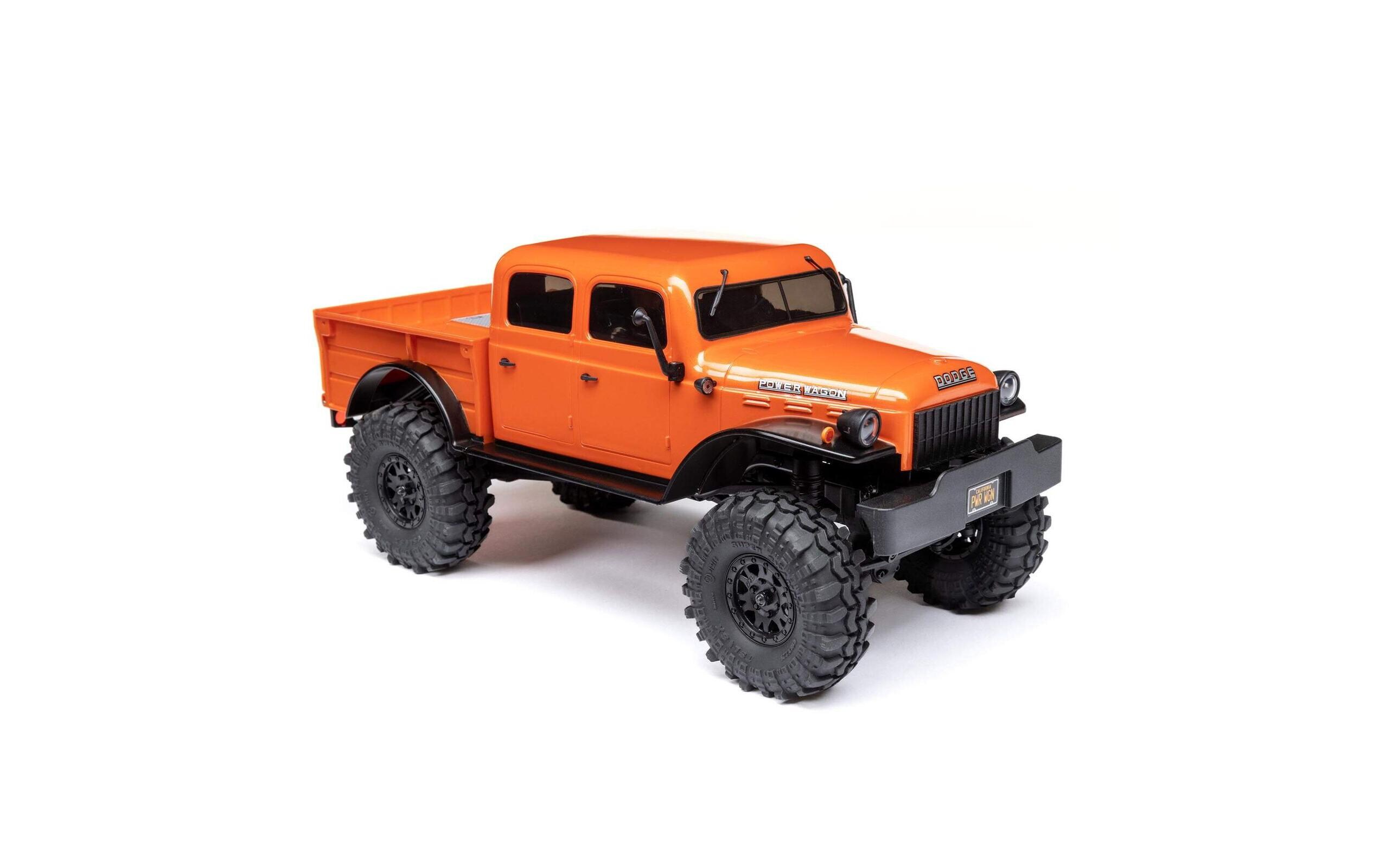 Scale Crawler SCX24 Dodge Power Wagon Orange, 1:24, RTR<br>Kleiner 4wd Rock Crawler mit 4-Türiger Powerwagon Karosserie