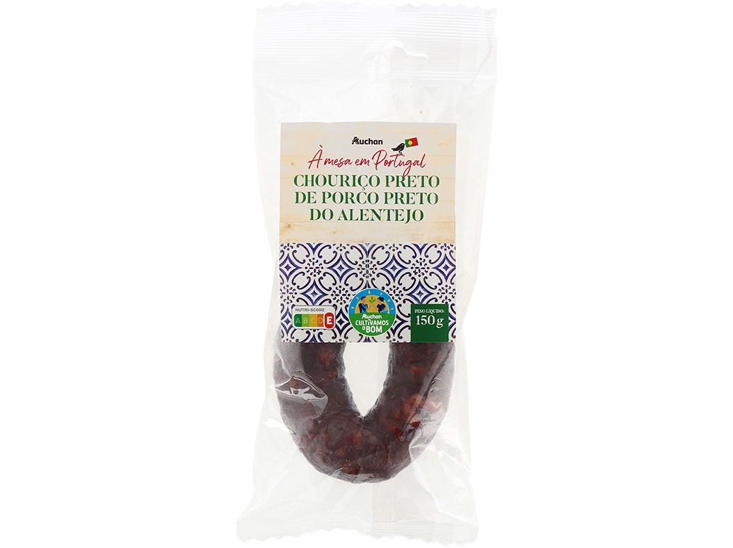 CHOURIÇO PRETO DE PORCO PRETO AUCHAN À MESA EM PORTUGAL CULTIVAMOS O BOM ALENTEJO 150G