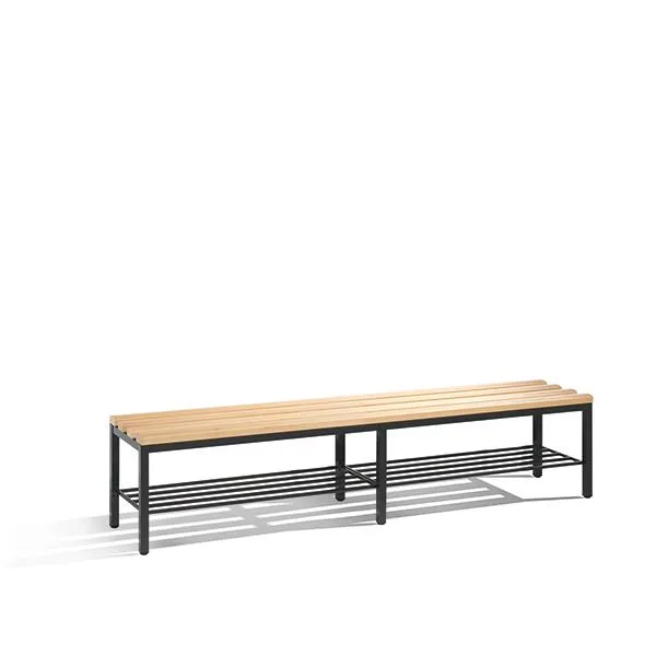 Bænk CP Basic med skohylde 196 x 35,3 cm gråsort
