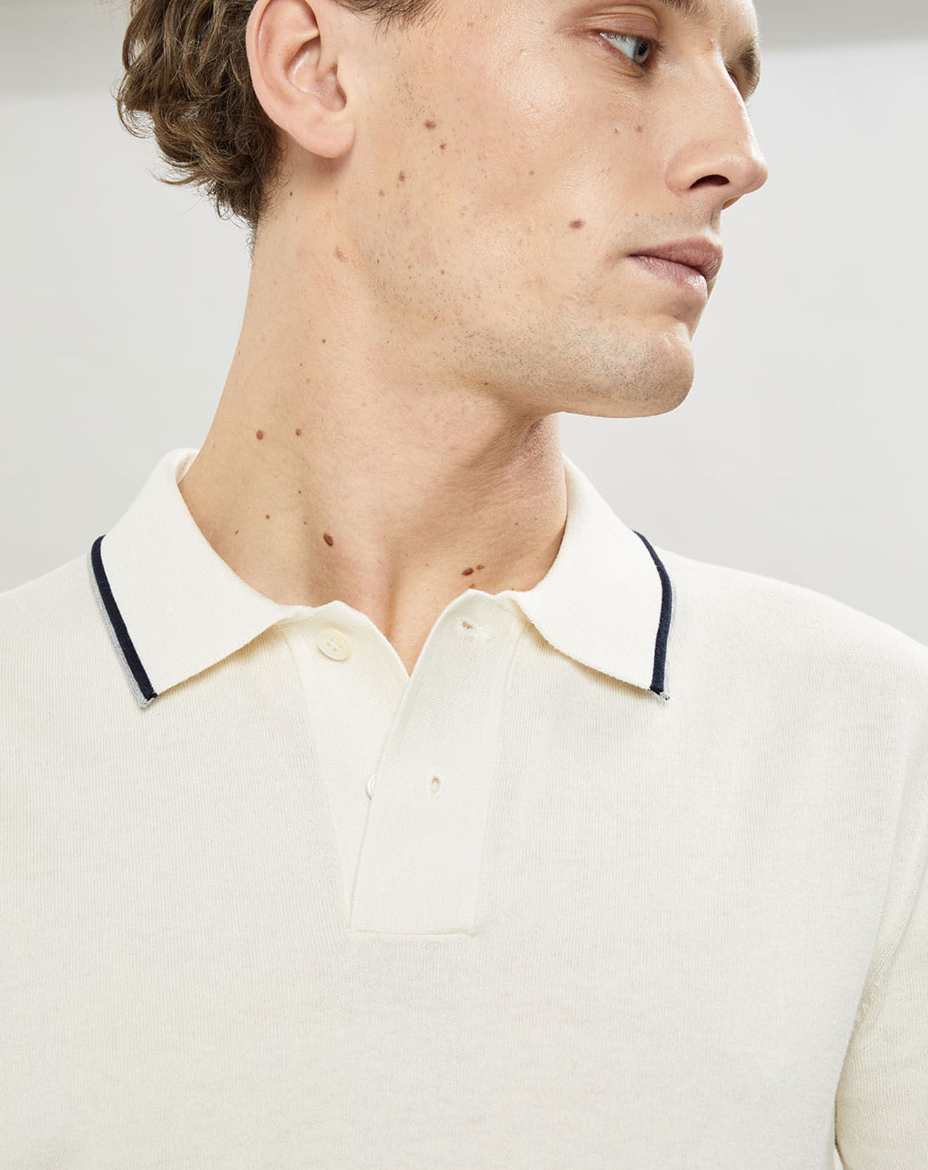 Hackett London Polo en maille Coton & Soie beige