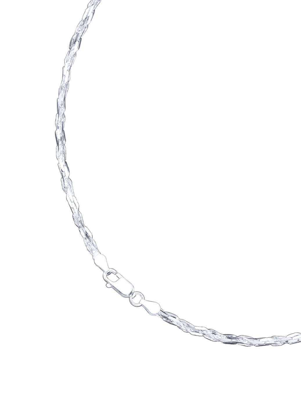 Diamantierte Zopfkette mit Karabinerverschluss