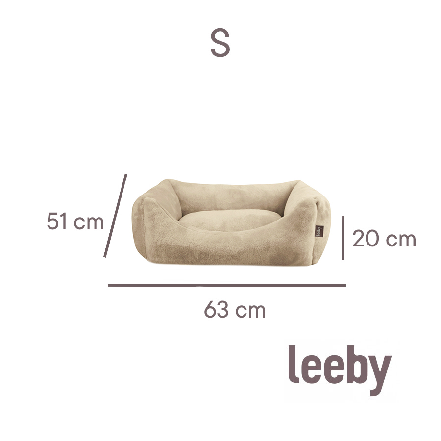 Cama para cães Leeby com capa removível bege