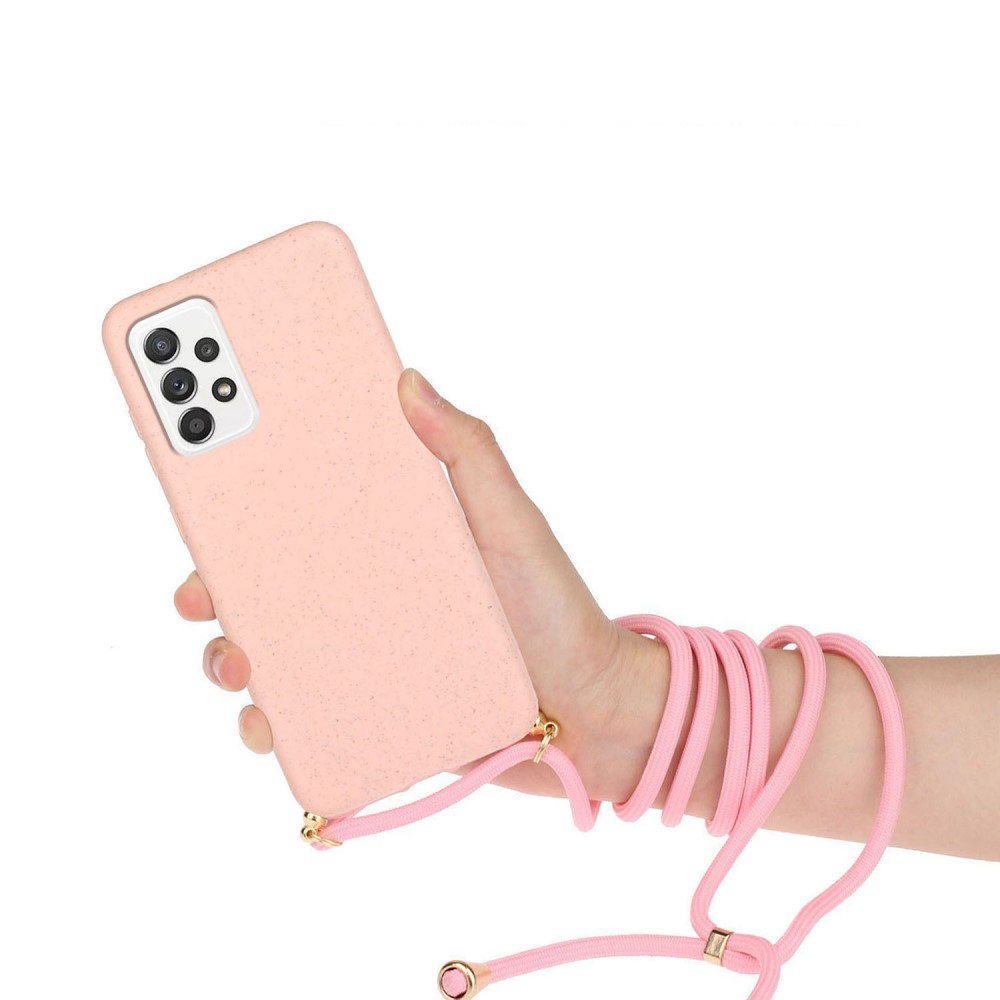 Samsung Galaxy A33 5G Necklace Bio Gummi Case Hülle Eco Friendly Nachhaltig Kompostierbar   Handykette (150cm) - Rosa