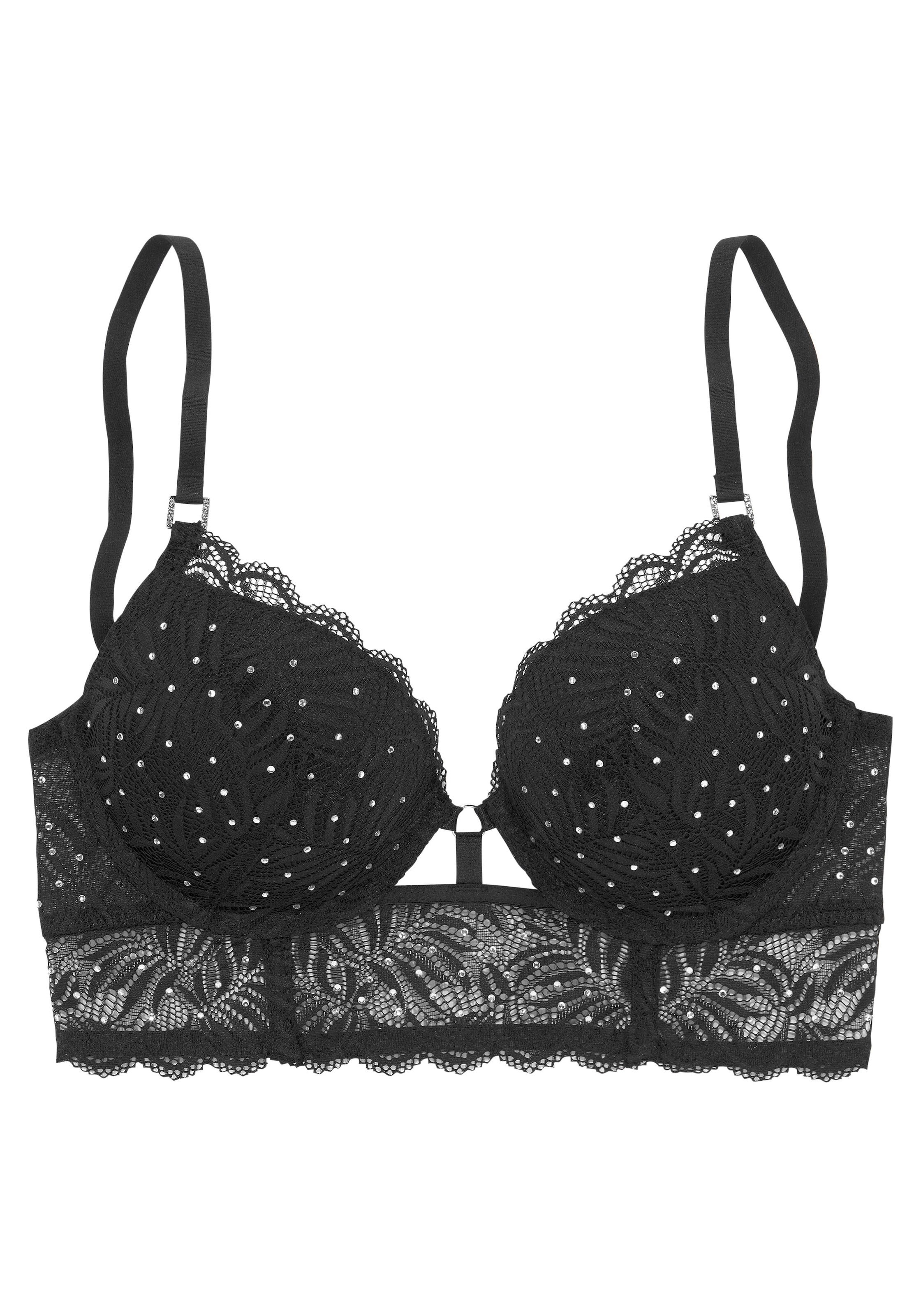 LASCANA Push-up-BH , rundherum besetzt mit feinen Kristallsteinen, sexy Dessous