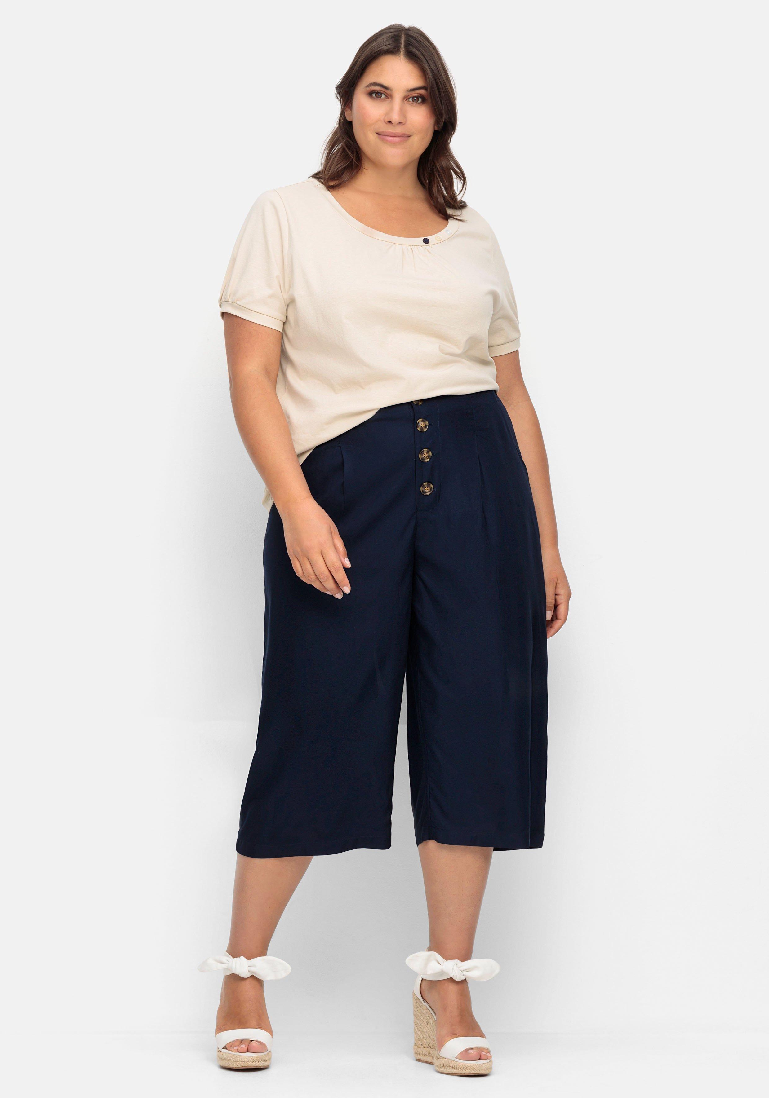 Longshirt mit Zierknöpfen am Ausschnitt