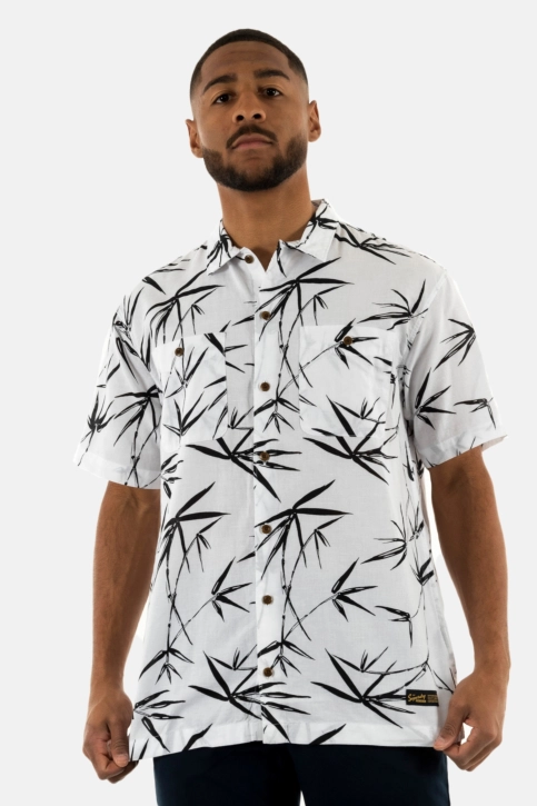 Chemise manches courtes superdry s/s beach 2eb optic bamboo