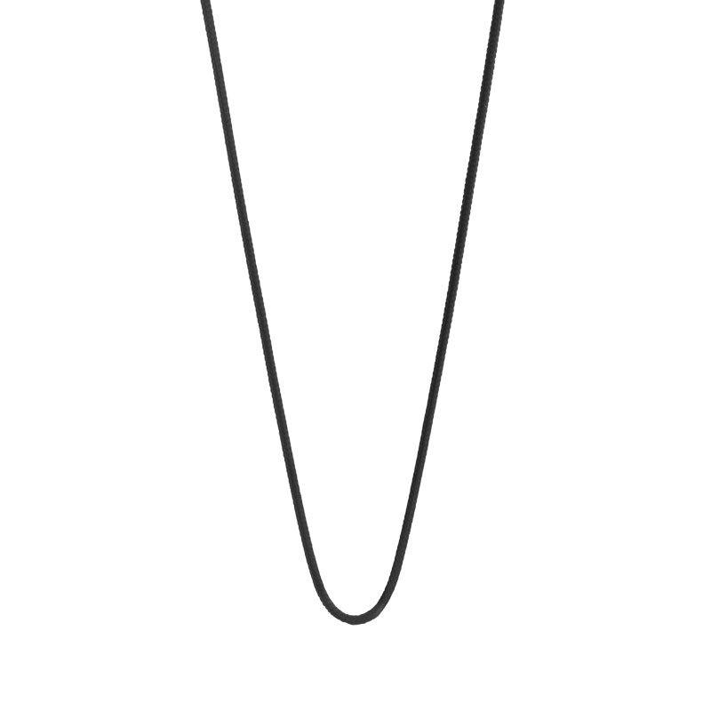 Collier cordon rayonne noire fermoir or 750 jaune 45 cm
