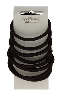 Damselle Haarelastiek Bruin 8ST