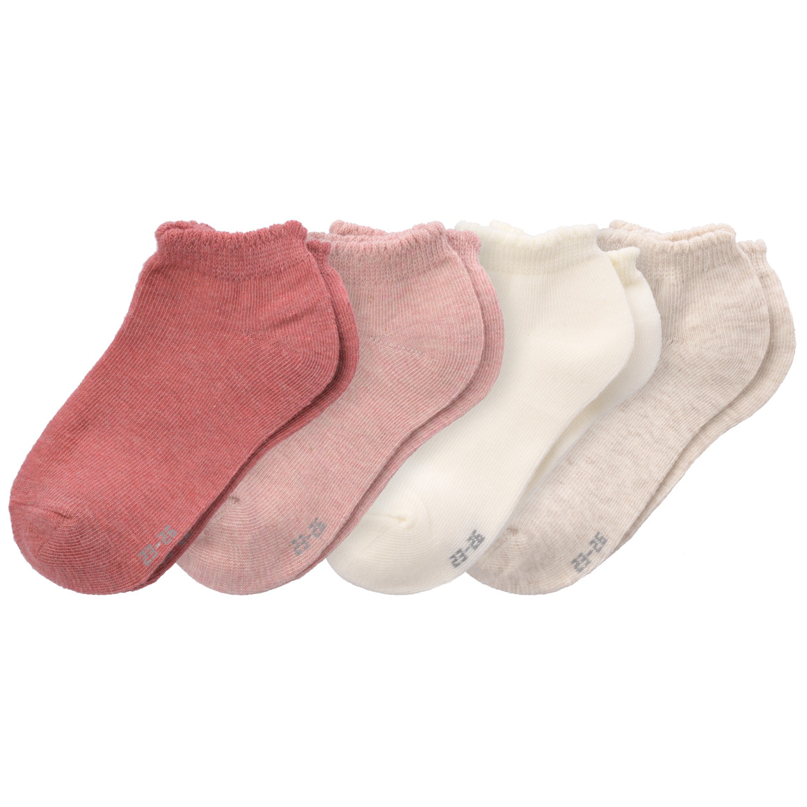 Topolino 4 Paar Mädchen Sneaker-Socken im Set beere / hellbeige / rosa