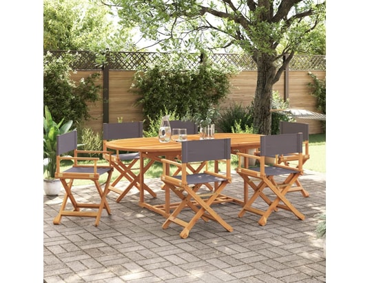 VIDAXL - Chaise pliante Chaises pliables de jardin lot de 6 gris foncé tissu
