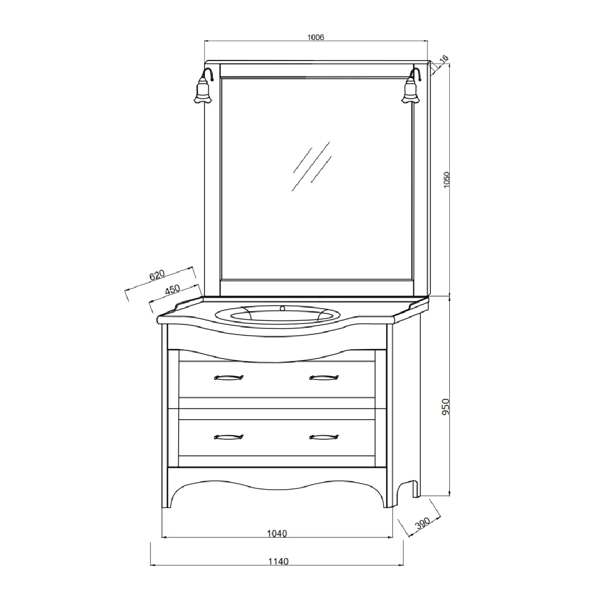 Kiamami Valentina kiamami_valentina Meuble Salle de Bain 115 cm - Blanc Toscana