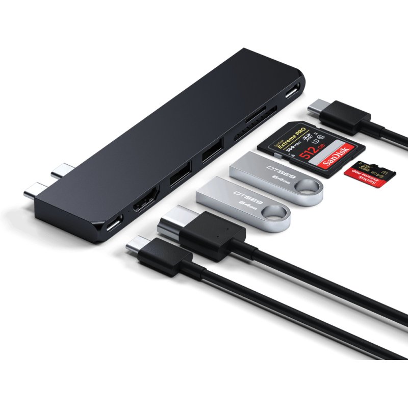 Hub USB Satechi HUB PRO SLIM USB-C 7 EN 2 MIDNIGHT