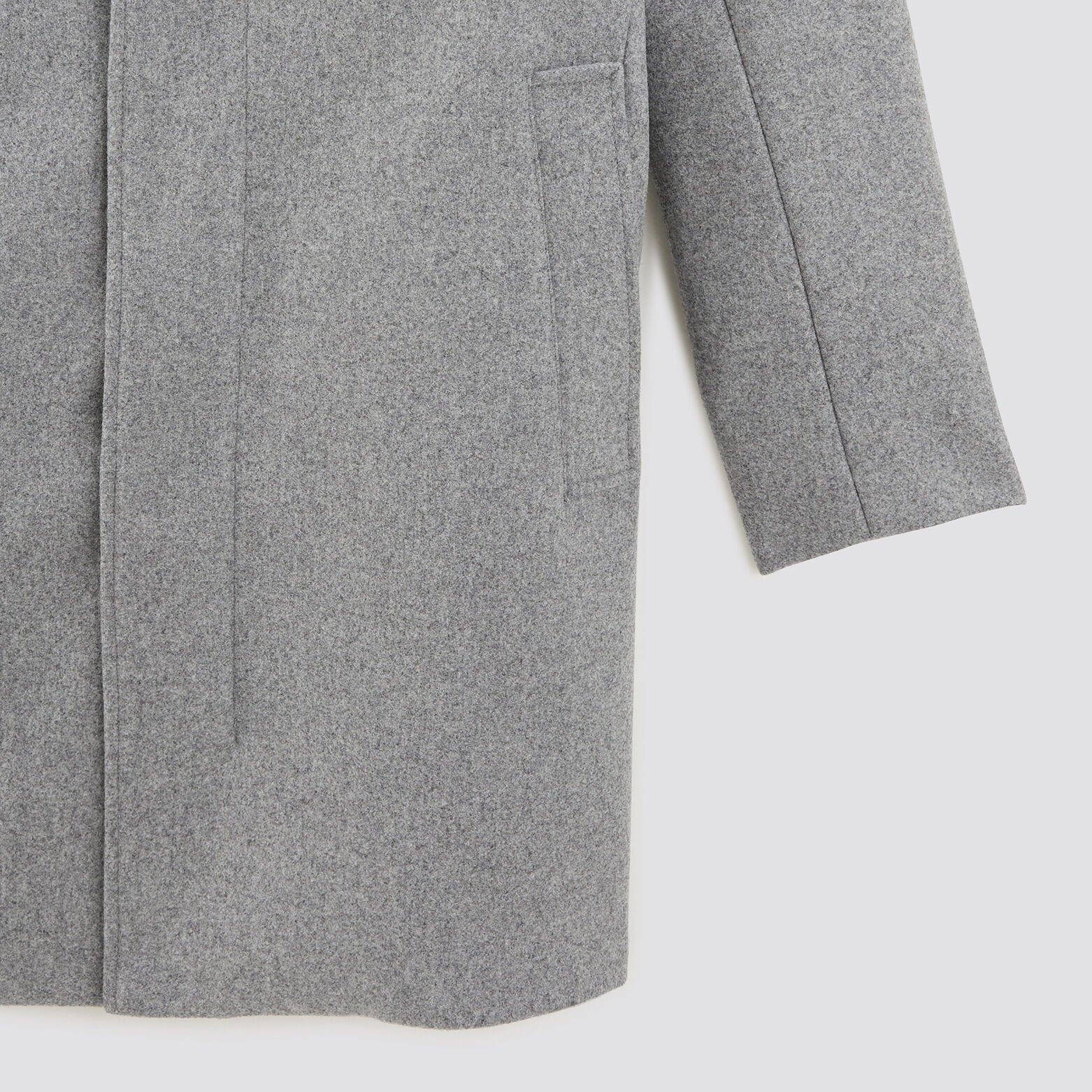 Manteau en laine col montant Gris moyen