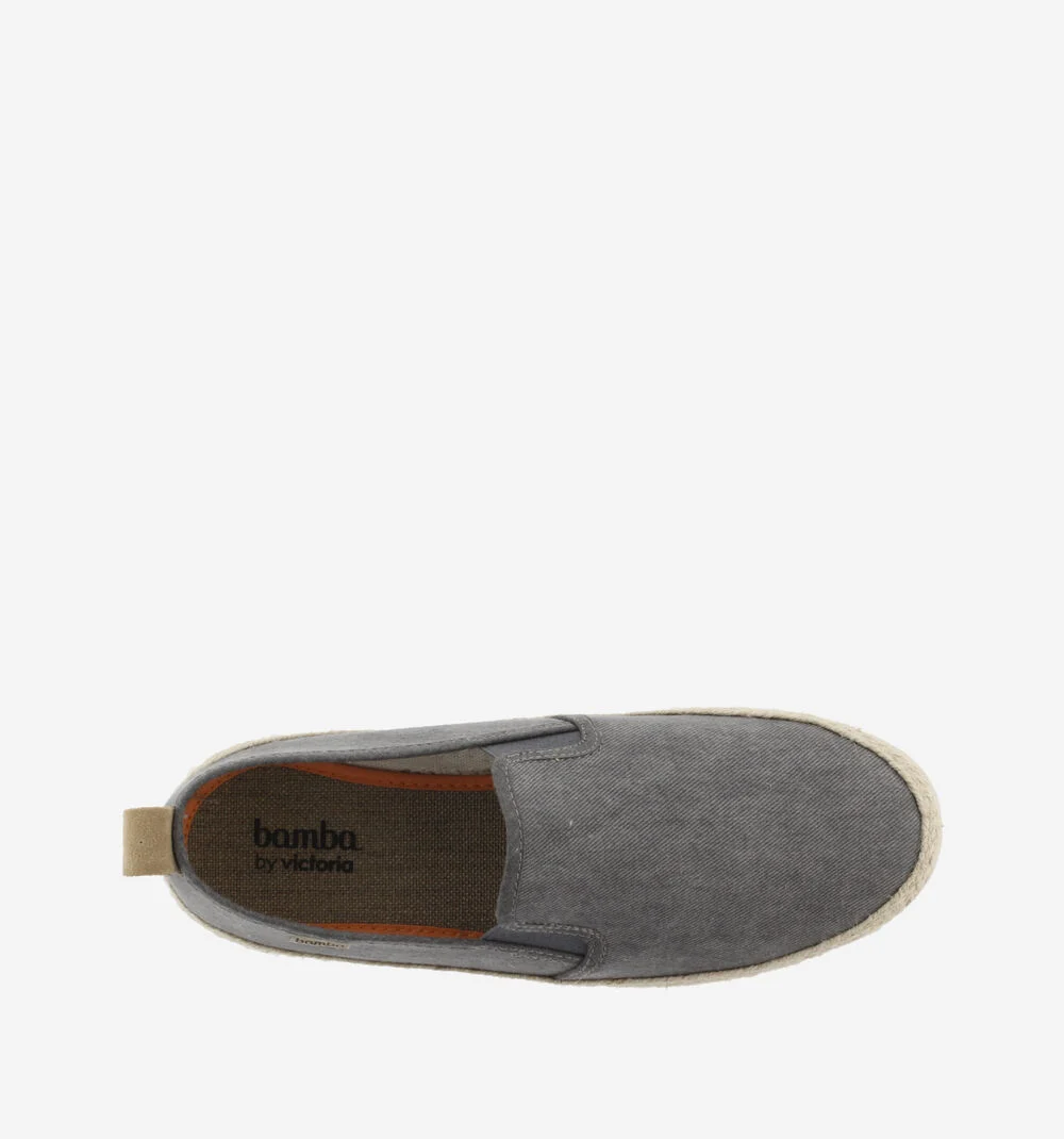ANDRÉ ÉLASTIQUES TOILE DÉLAVÉE Espadrilles à tirette pour homme GRIS