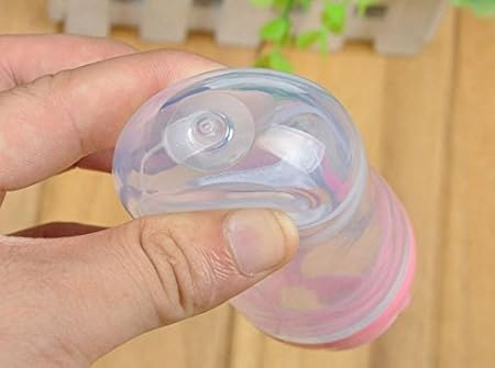 (90ml) Silikon Baby Flasche mit Spender Löffel Squeeze Nahrungsflasche Fütterungs Zubehör mit Saugnapf Halterung - Transparent / Blau