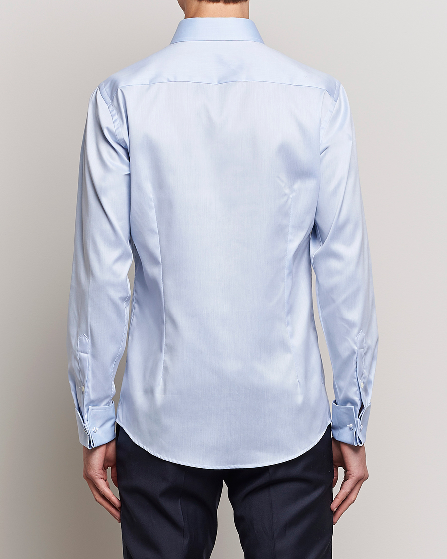 Eton Slim Fit Shirt Double Cuff Blue