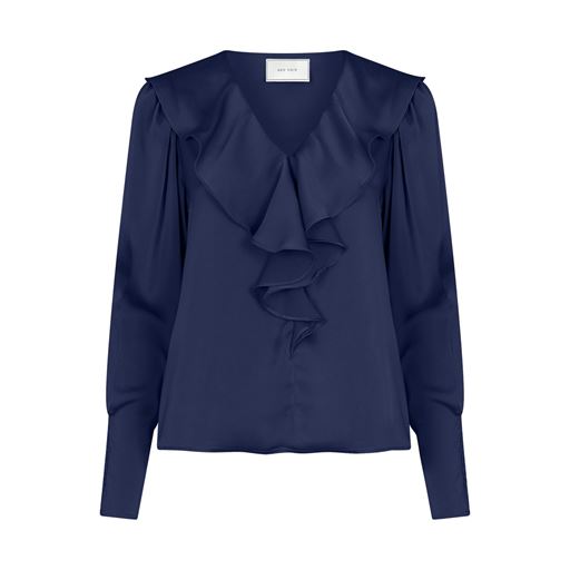 Neo Noir Sandie Sateen Bluse, Navy, 42