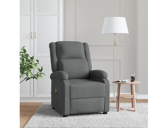 VIDAXL - Fauteuil Relaxation Fauteuil de massage - gris foncé - tissu - 70x141x81cm