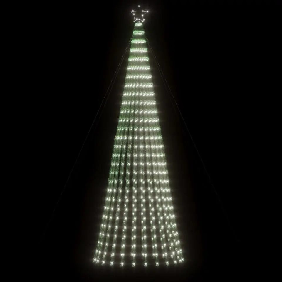 vidaXL - LED-kerstboom met spikes 688 LEDs 100x300 cm - Koudwit - Koper, ijzer