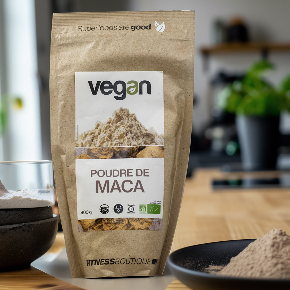 FITNESSBOUTIQUE VEGAN Poudre de Maca Cru et BIO