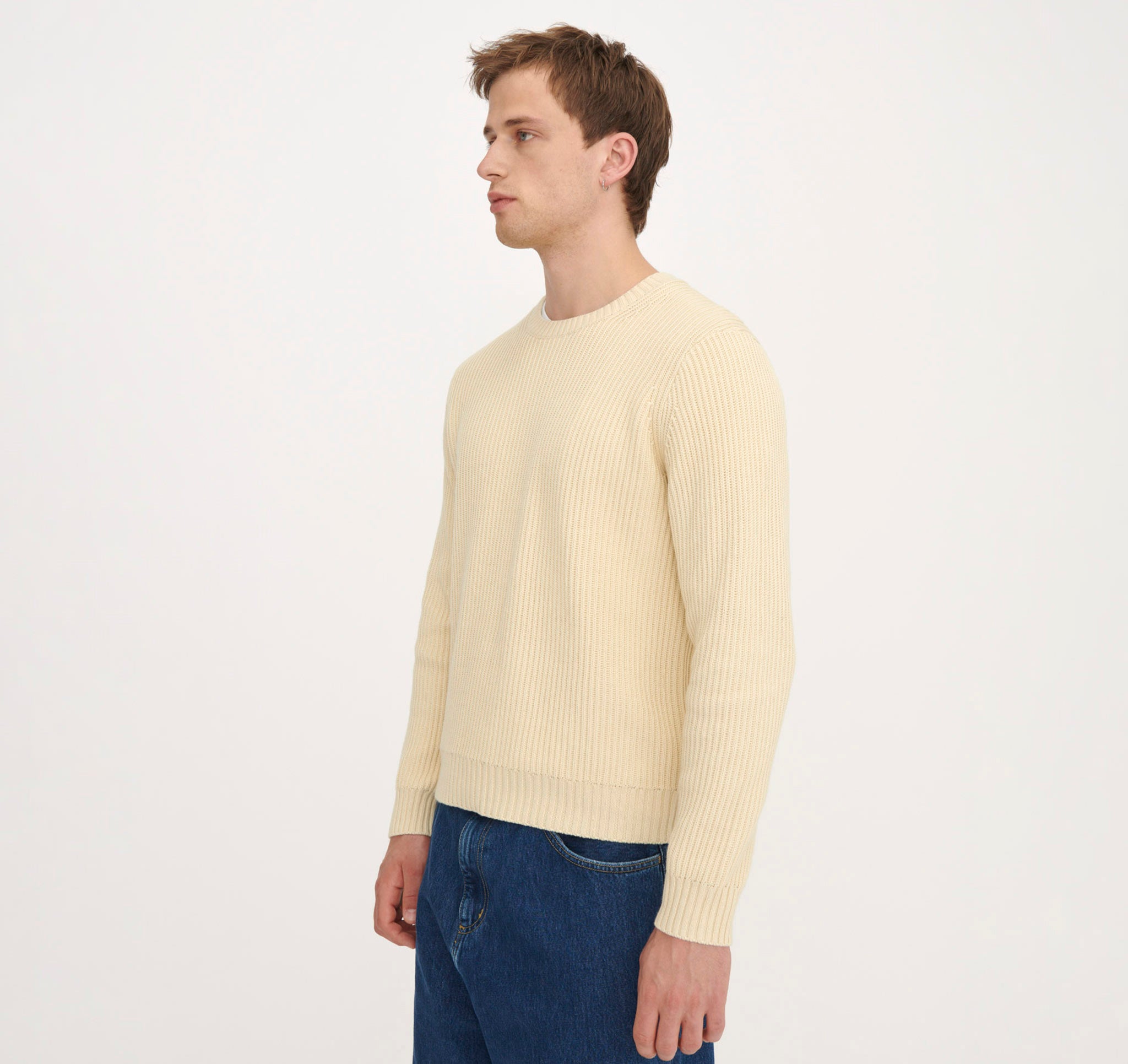 COTTON<br>Soft Knit Chunky Crewneck Sweater