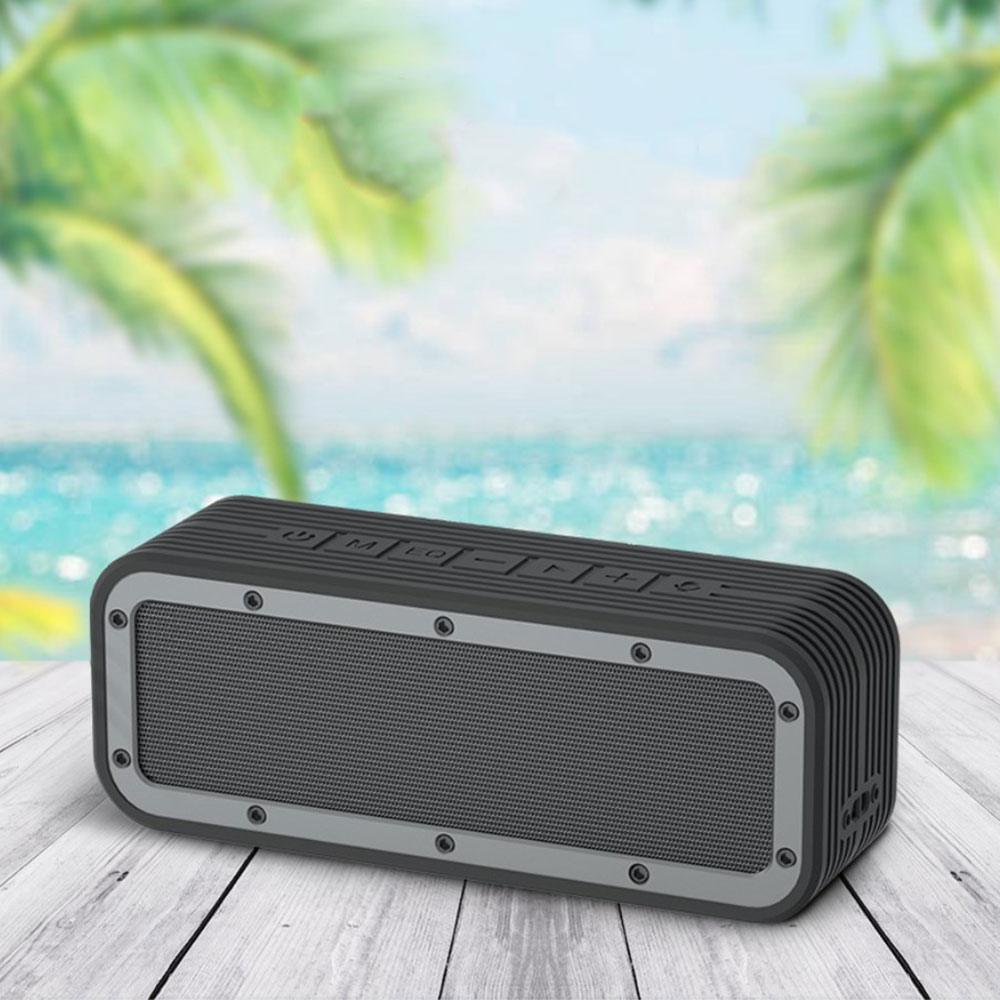 50W Bluetooth Lautsprecher Power Bass Subwoofer Spritzwasserfest (IPX7) Aux In / USB C / Micro SD Kartenslot   Handschlaufe - Schwarz